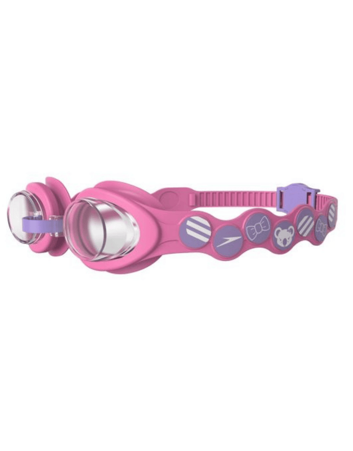 Speedo Sea Squad Junior Spot swim goggles in pink and purple with playful strap designs