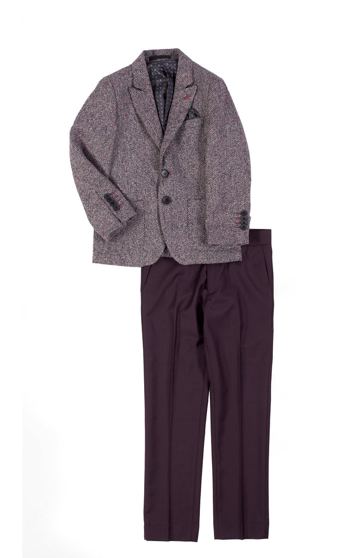 ST8265 Burgundy Tweed