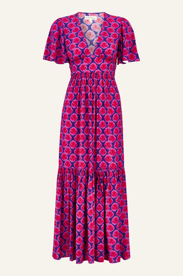 Sylvie EcoVero™ Dress | Blue/Pink - Aspiga