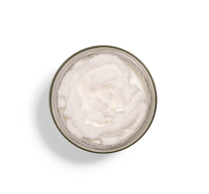 Open jar of Timescape™ Micromazing™ 2-Minute Renewing Face Polish | Farmhouse Fresh showing creamy textured skincare product for gentle exfoliation and skin renewal.