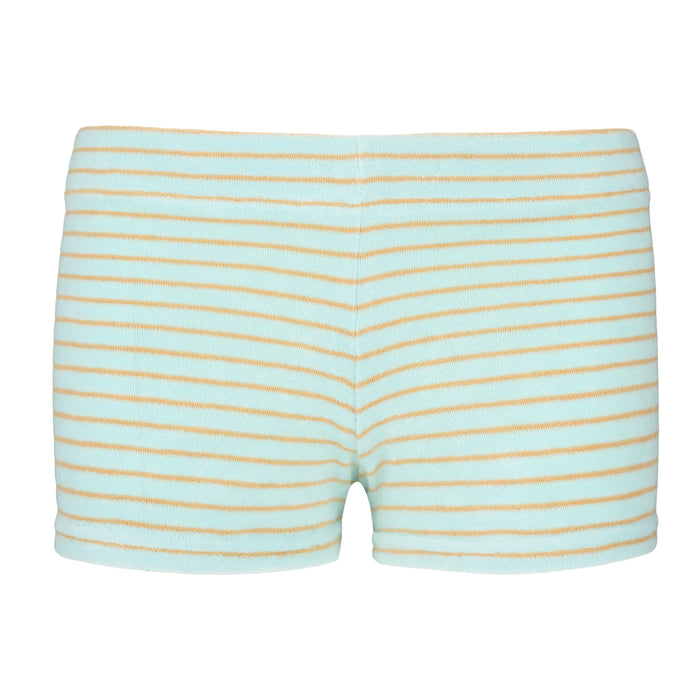 Towelling Hipster Shorts | Sea Glass/Sand Stripes