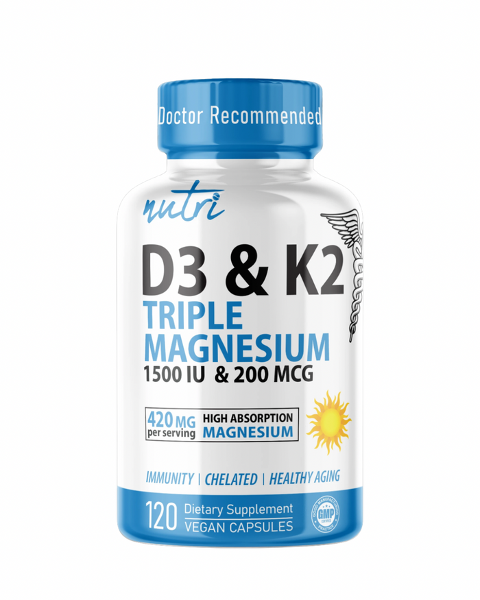 Triple Magnesium with D3 & K2 120 Capsules