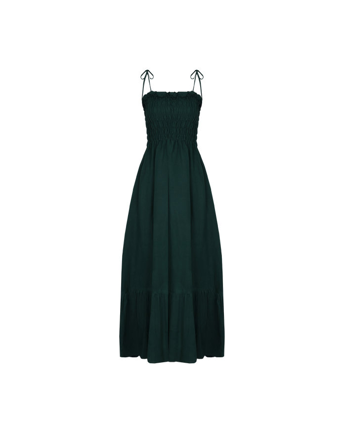 TUI SHIRRED DRESS EMERALD
