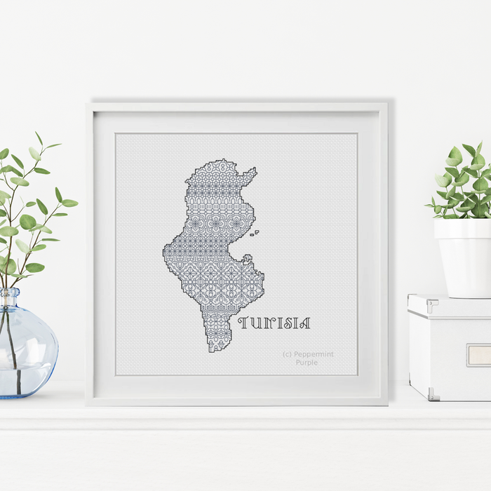 Tunisia Blackwork Pattern by Peppermint Purple