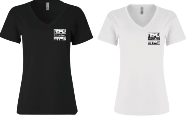 Welcome Home Ladies V-Neck Tee Small Logo