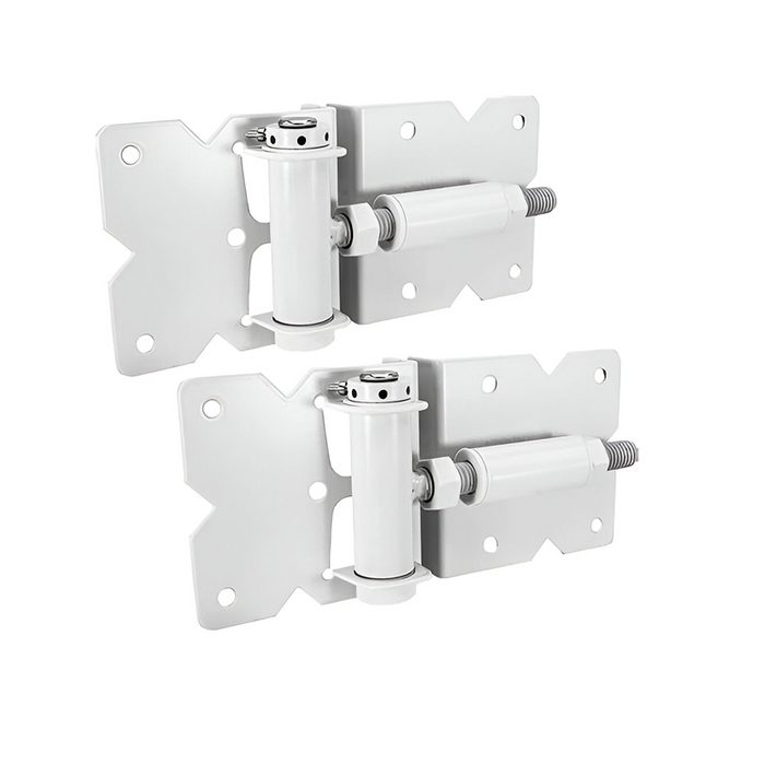 Oxworks Gate Hinge Pair - 304 Stainless Steel - White Powder Coated - Adjustable - - Image 1