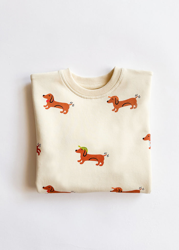 Wiener Dog Terry Oversized Sweatshort Set