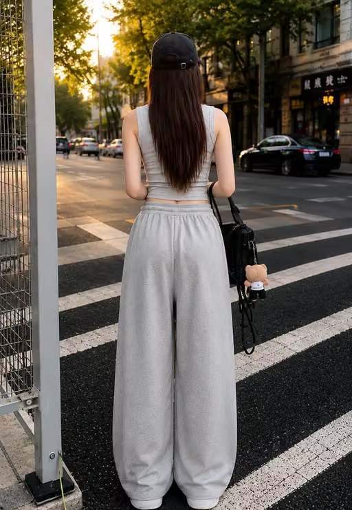WIND Korean Loose Fit Pure Cotton Trouser – High Rise Wide Leg Pant for Women