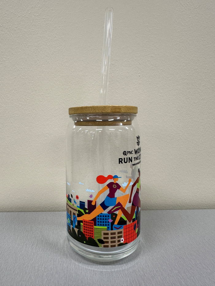 16 oz Women Run the Cities Bamboo Arcoroc Glass Tumbler