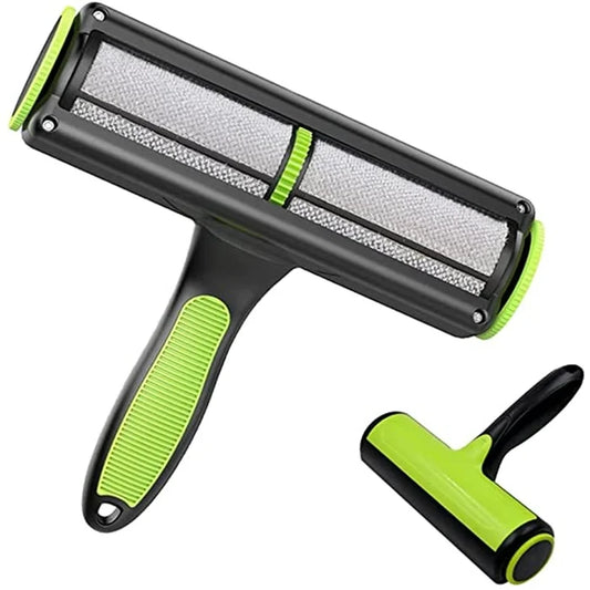 Reusable pet hair remover roller, clean hero shot on white background