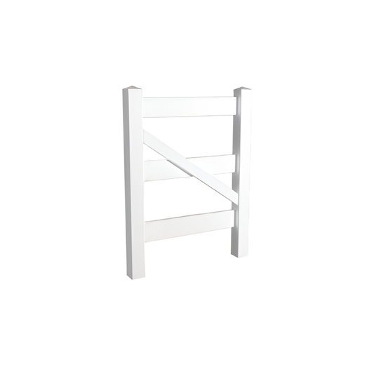 Oxworks 3 Rail Rural PVC Gate - White - 1000 x 1300mm - - Image 1