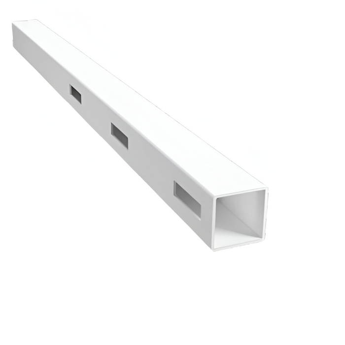 Oxworks 3 Rail Rural PVC End Post - White - 127 x 127 x 2050mm - - Image 1