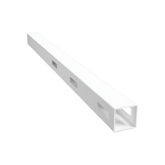 Oxworks 3 Rail Rural PVC Inline Post - White - 127 x 127 x 2050mm - - Image 1