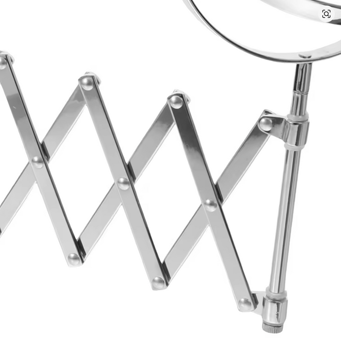 6 Inch Round Retractable Bathroom Wall Mirror Two-Sided 3X Magnifying