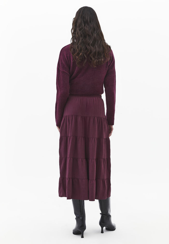 A-Line Midi Skirt - CRUSHED VIOLETS