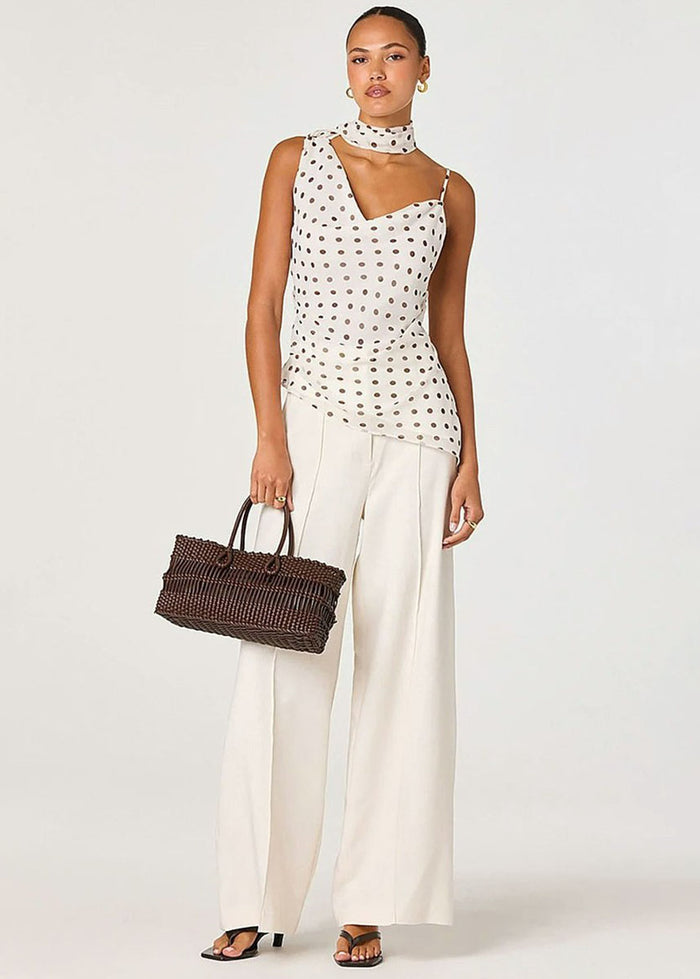 Adrie Top - Cream Polka Dot