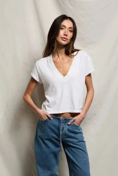 Alanis Recycled V-Neck Tee-Tee Shirts-Uniquities