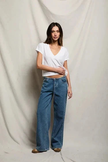 Alanis Recycled V-Neck Tee-Tee Shirts-Uniquities