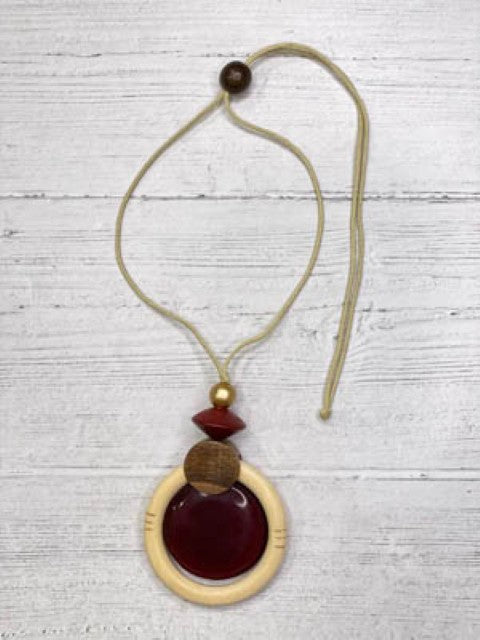 Alisha D Ivory Pendant Necklace Adjustable Cord