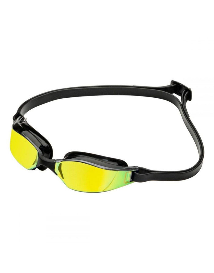 Aqua Sphere Xceed Titanium swim goggles with yellow mirrored lenses