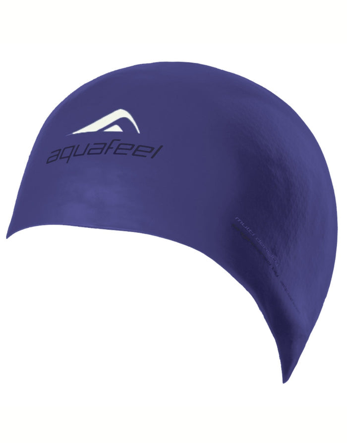 Aquafeel Bullitt Silicone adult swim cap in dark blue with logo