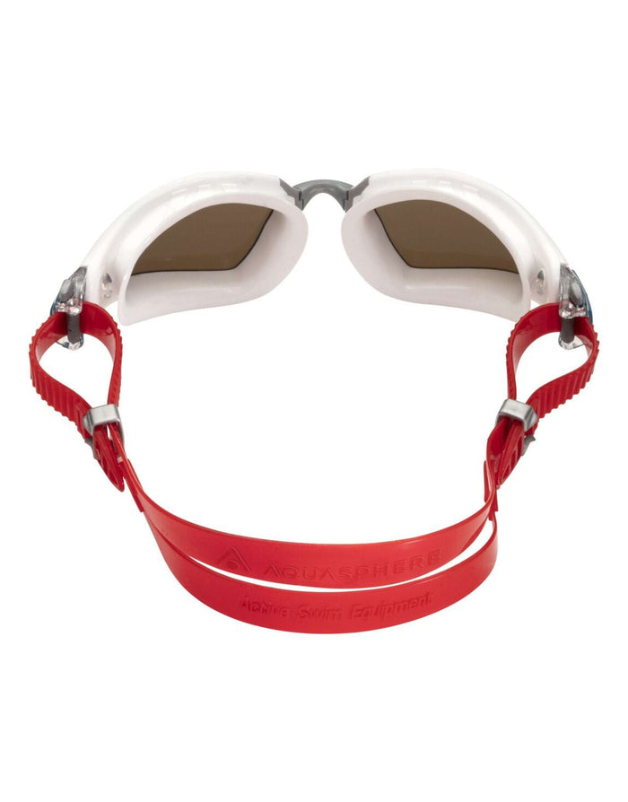 Aquasphere Kayenne Pro Swim Goggles with polarised lens, white and red