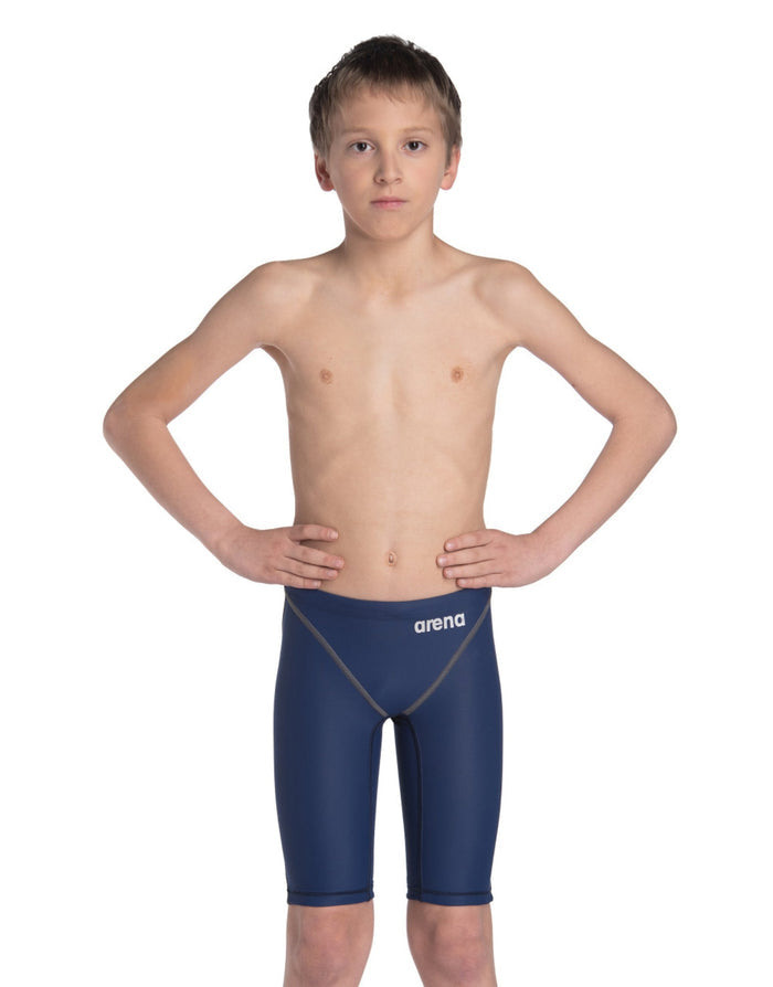 Arena Boys Powerskin ST NEXT Jammer navy blue swim shorts with white logo