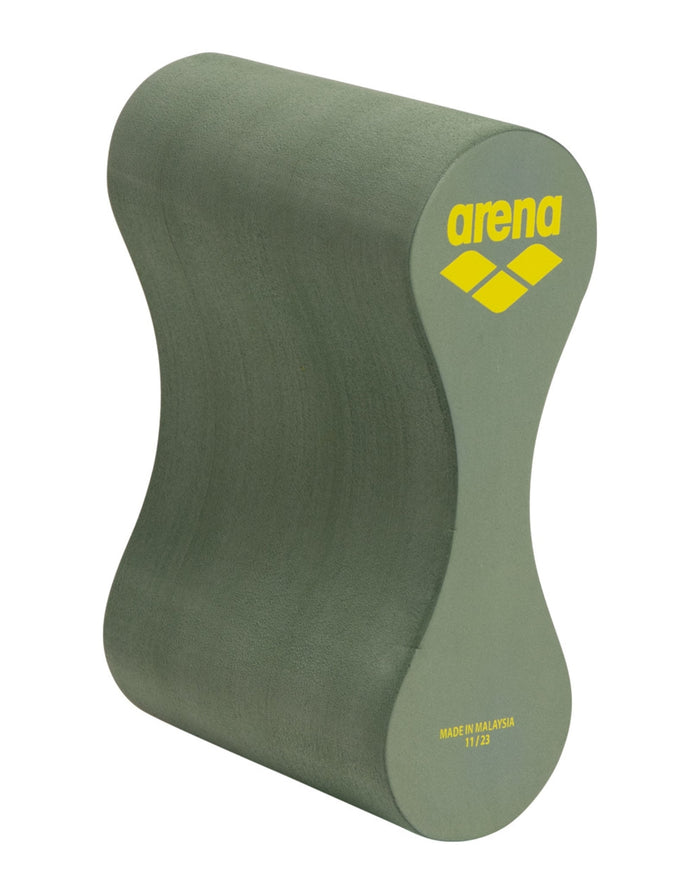 Arena Freeflow Pullbuoy II olive green swim float with yellow logo for upper body strength