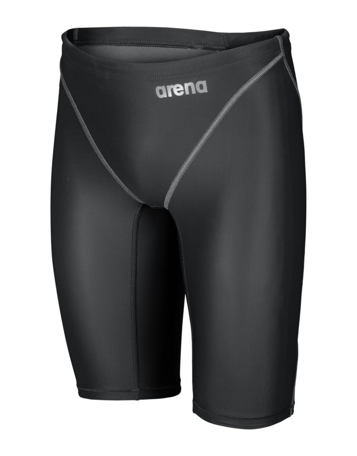 Arena Powerskin ST NEXT black jammer with gray accents, made from recycled materials