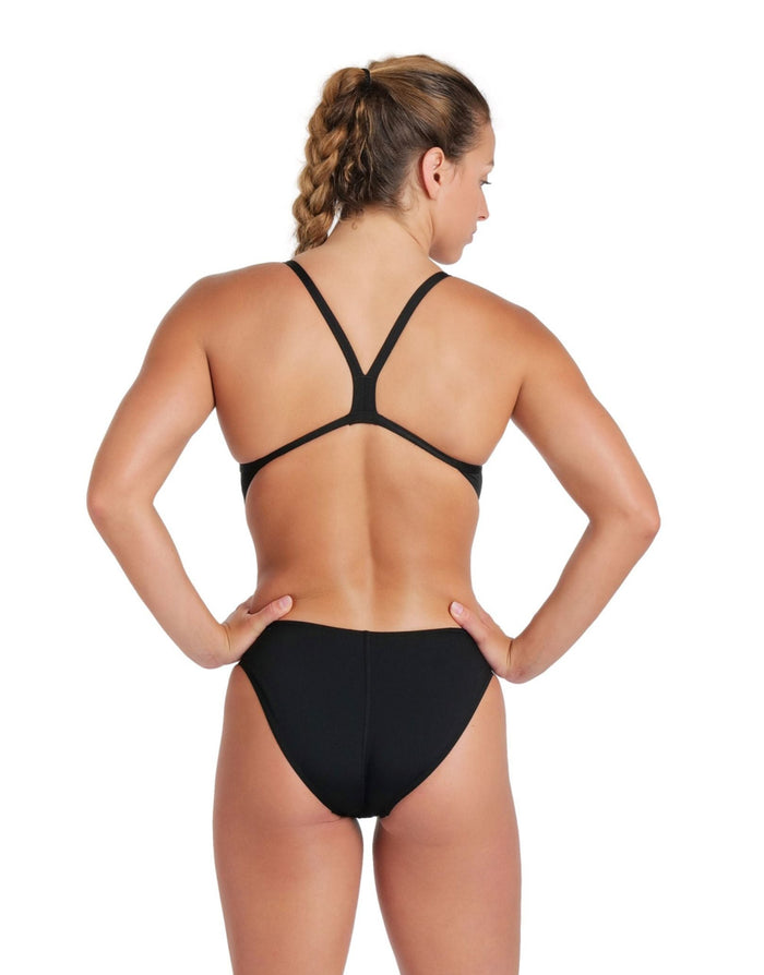 Black Arena Team Challenge Solid swimsuit with crisscross back