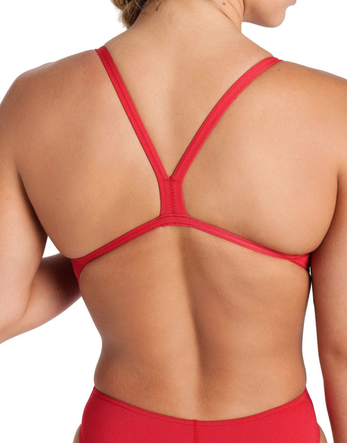 Red Arena Team Challenge Solid swimsuit with crisscross back bra