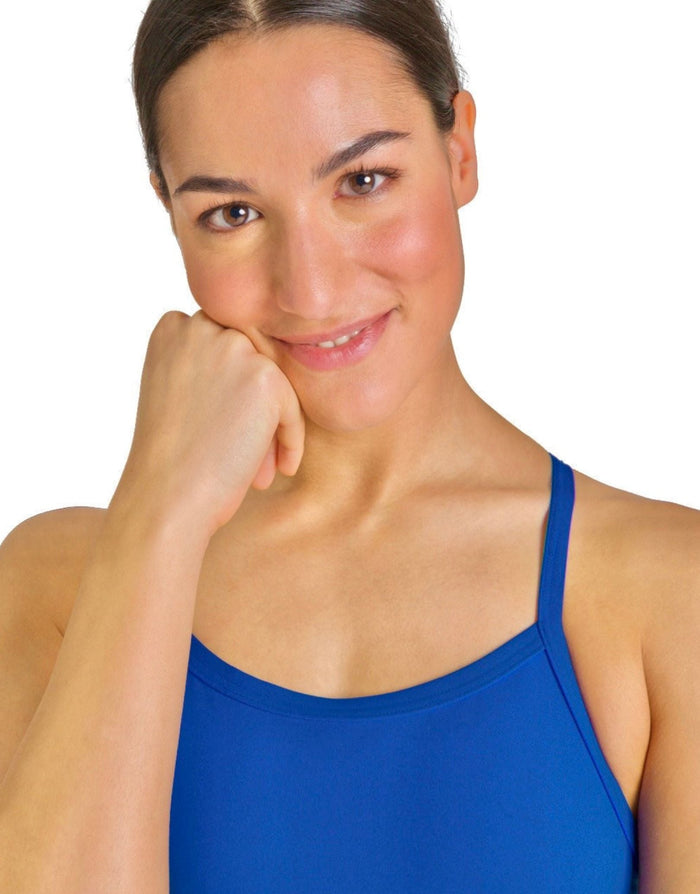 Royal blue Arena Team Challenge Solid swimsuit with scoop neck