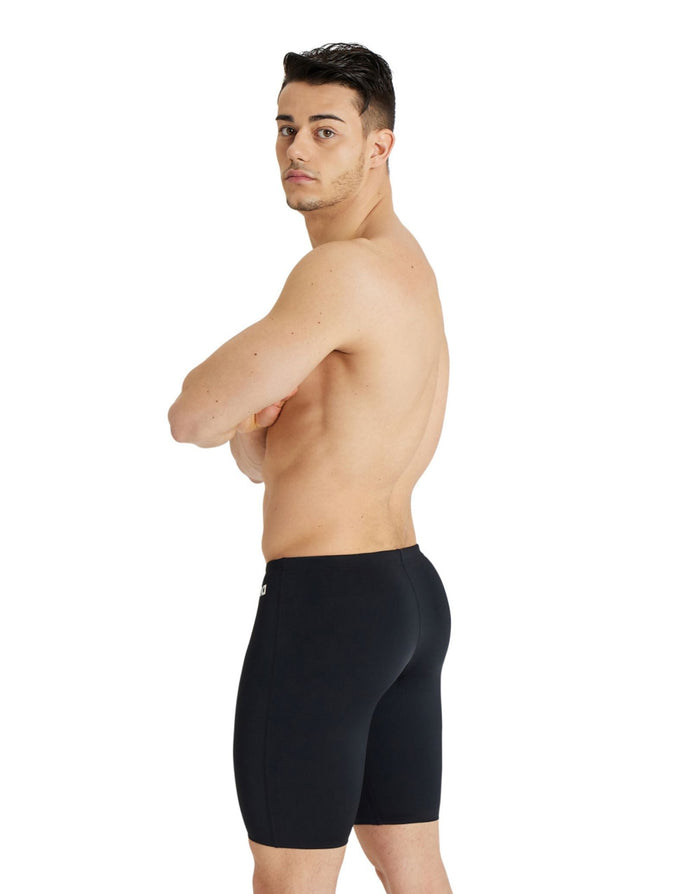 Black Arena Team Solid Swim Jammer shorts with ribbed waistband
