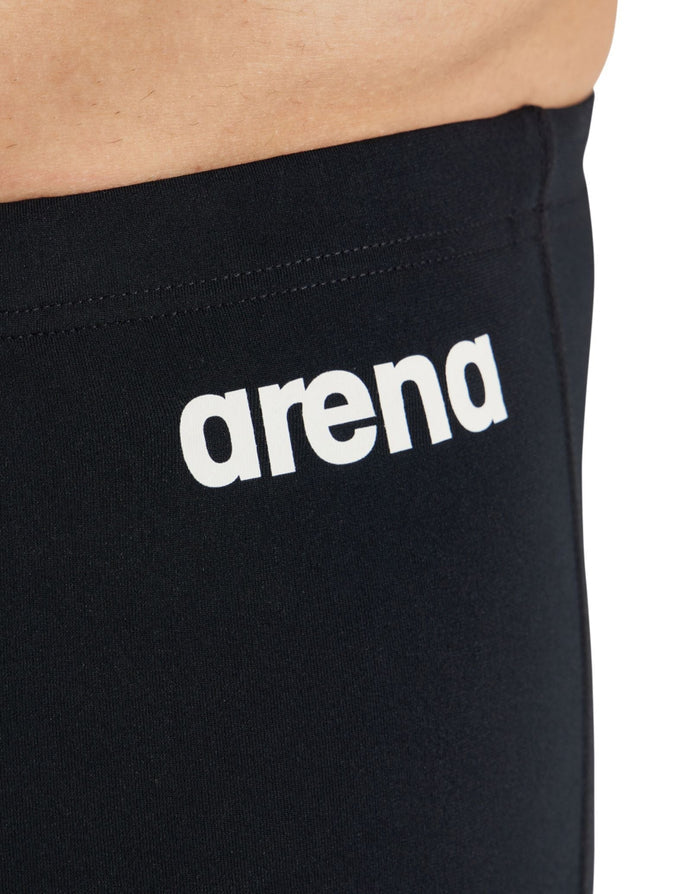 Arena Team Solid Swim Jammer black trunks with white logo