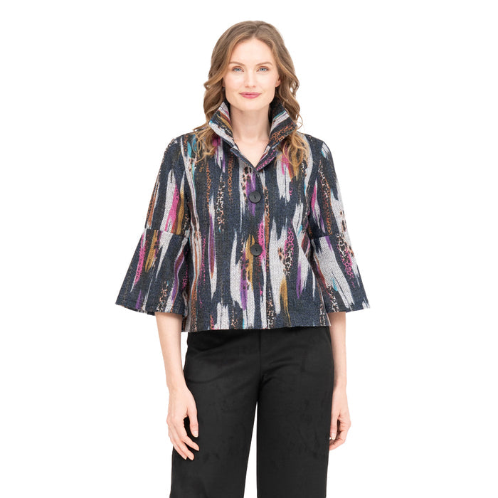 Artisan Ikat Inspired Cropped Jacket - 4944