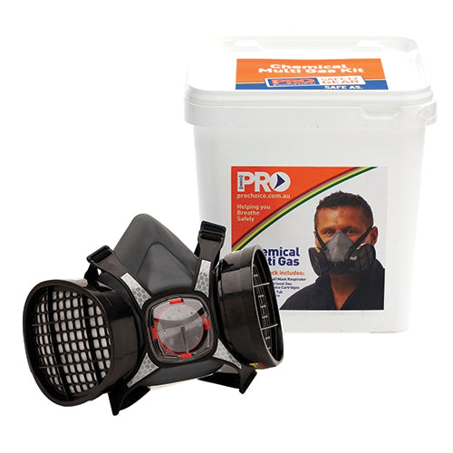 Assembled Half Mask With Abek1 Cartridges + Bucket