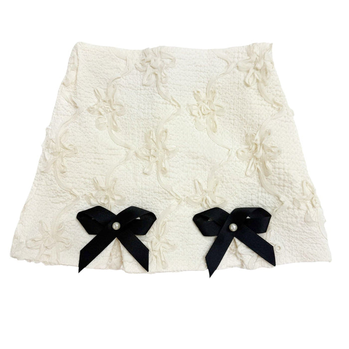 Ava Ivory Flower Bow Skirt - Petite Maison Kids
