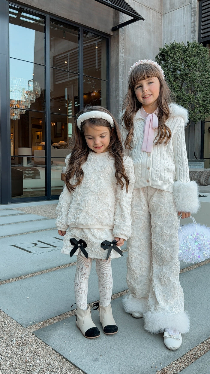 Ava Ivory Flower Sweater - Petite Maison Kids
