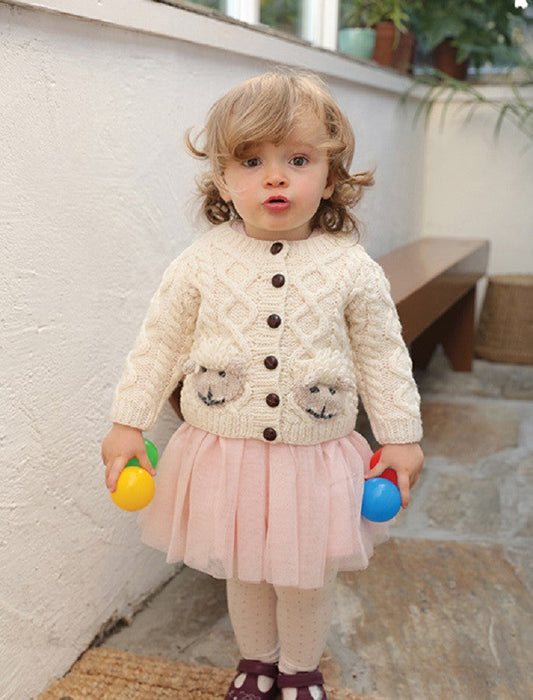 Baby Shepley Aran Cardigan - White #color-white