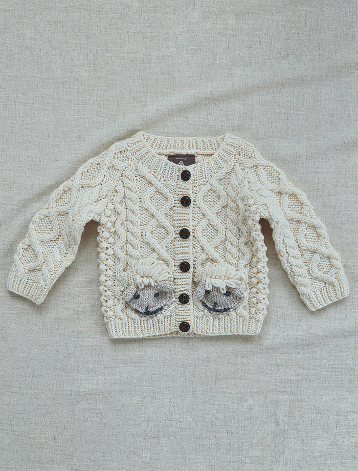 Baby Shepley Aran Cardigan - White #color-white