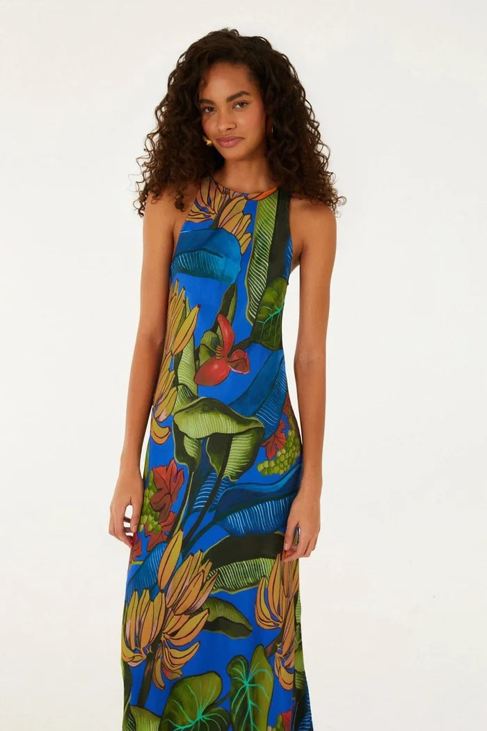 Banana Grapes Maxi Dress-Dresses-Uniquities
