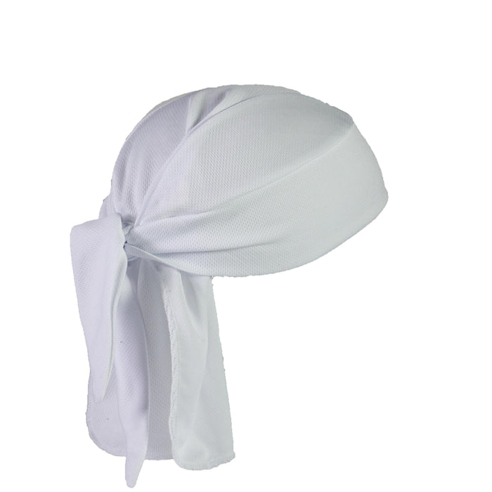 Rogelli Bandana hoofdaccessoire wit achterkant.