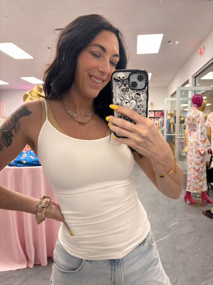 Basic Seamless Camisole - White - Intimate Whispers