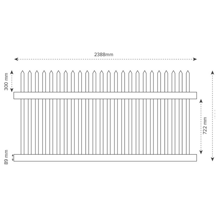 Oxworks Bayswater PVC Picket Panel Kit - UV Stabilised PVC - 1200mm Panel Height - - Image 3