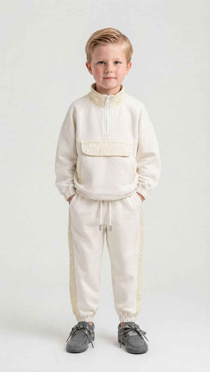 Beige Modal Track Suit - Petite Maison Kids
