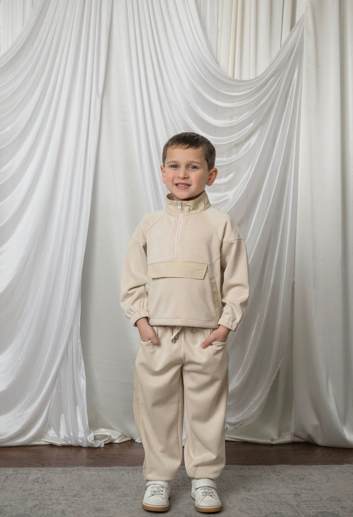 Beige Modal Track Suit - Petite Maison Kids