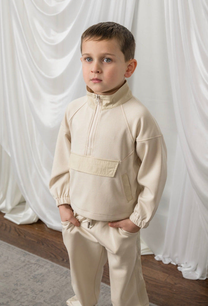Beige Modal Track Suit - Petite Maison Kids