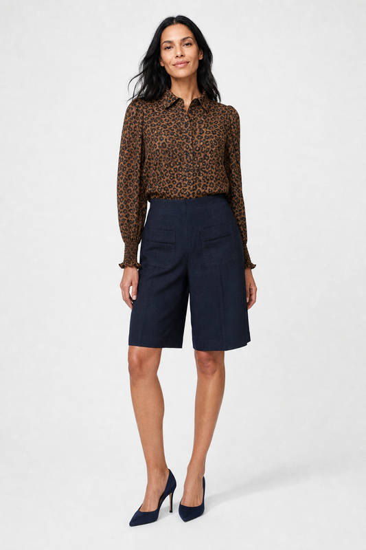 Bermuda Linen Short In Navy