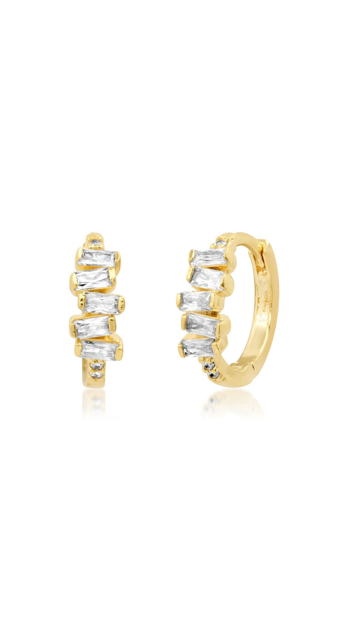 Bezel Set Pear Charm Earrings-Jewelry-Uniquities
