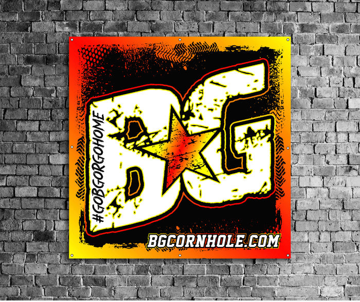 BG Cornhole 4'x4' Matte Finish Vinyl Banner - Hemmed and Grommeted
